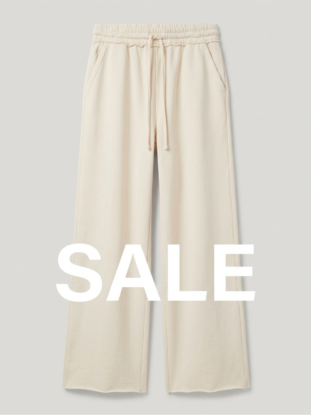 Sale! NWOT Zenana Beige Fleece Wide-Leg Sweatpants Large